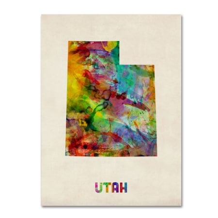 Michael Tompsett 'Utah Map' Canvas Art,18x24